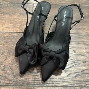 Madden Girl Elegant Black Satin Heels